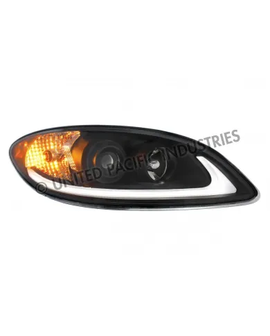 UP31184-Black Projection Headlight With LED Light Bar For 2006-2017 International Prostar - Passenger