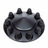 UP10339-Pointed Front Axle Cover With 33mm Standard Thread-On Nut Covers - Matte Black