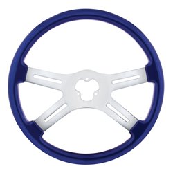 UP88277-18" Candy Color 4 Spoke Steering Wheel - Indigo Blue