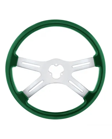 UP88278-18" Candy Color 4 Spoke Steering Wheel - Emerald Green