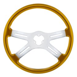 UP88282-18" Candy Color 4 Spoke Steering Wheel - Electric Yellow