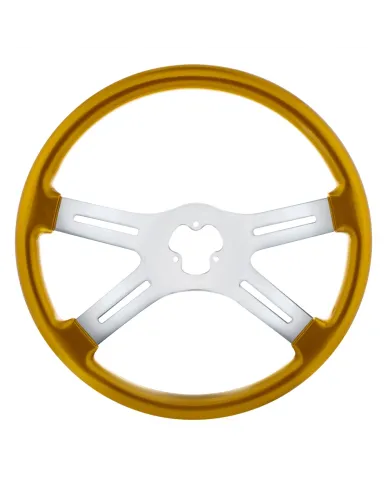 UP88282-18" Candy Color 4 Spoke Steering Wheel - Electric Yellow