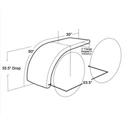 HBBA510HT - 24X35.5" 430SS 14GA 80" ULTIMATE LOW RIDER HALF FENDER PAIR