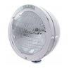 UP31735-Stainless Steel Bullet Classic Headlight 6014 Bulb & LED Turn Signal - Clear Lens
