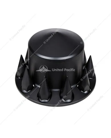 UP10337-Pointed Rear Axle Cover With 33mm Spike Thread-On Nut Covers - Matte Black