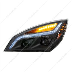 UP35821-Black LED Projection Headlight With LED Position Light For 2018-2024 Freightliner Cascadia - Driver