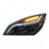 UP35821-Black LED Projection Headlight With LED Position Light For 2018-2024 Freightliner Cascadia - Driver