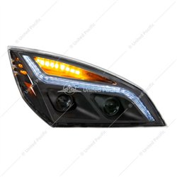 UP35822-Black LED Projection Headlight With LED Position Light For 2018-2024 Freightliner Cascadia- Passenger