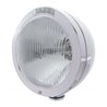 UP31741-Stainless Steel Bullet Classic Headlight H4 Bulb & LED Turn Signal - Clear Lens