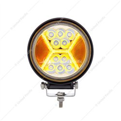 UP36454-4.5" 24 High Power LED Work Light With "X" Amber Light Guide