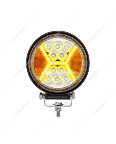 UP36454-4.5" 24 High Power LED Work Light With "X" Amber Light Guide