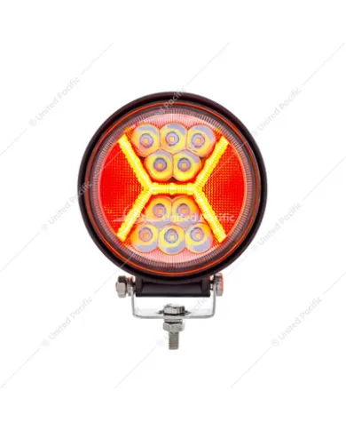 UP36456-4.5" 24 High Power LED Work Light With "X" Red Light Guide
