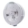 UP31744-Stainless Steel Bullet Classic Headlight Crystal H4 Bulb & LED Turn Signal - Clear Lens