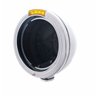 UP31746-Stainless Steel Classic Headlight No Bulb With LED Turn Signal - Amber LED/Amber Lens