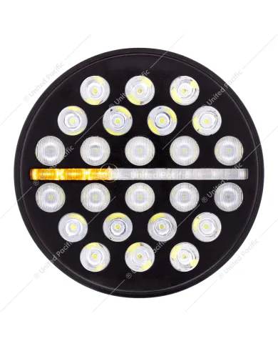 UP36452-ULTRALIT - 24 High Power LED 7" Headlight With Dual Color LED Position Light Bar