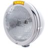 UP31752-Stainless Steel Classic Headlight H6024 Bulb & LED Turn Signal - Amber Lens