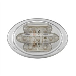 MXM36180YCL - Stainless Steel Mini-Oval CM Amber Clear Lens