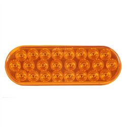 MXM63201Y - Warning 6" Oval Amber Grommet Mount Flashing Warn 7 Patterns Dual Voltage