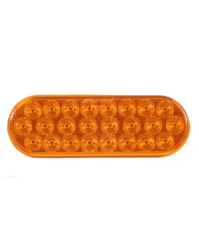 MXM63201Y - Warning 6" Oval Amber Grommet Mount Flashing Warn 7 Patterns Dual Voltage