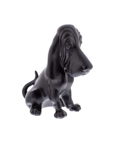 UP72053-Die-Cast Bassett Hound Hood Ornament - Matte Black