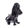 UP72053-Die-Cast Bassett Hound Hood Ornament - Matte Black