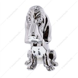UP72003-Die-Cast Bassett Hound Hood Ornament - Chrome