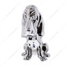 UP72003-Die-Cast Bassett Hound Hood Ornament - Chrome