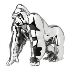 GG48188 - CHROME GORILLA KING HOOD ORNAMENT
