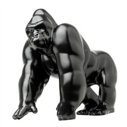 GG48189 - MATTE BLACK GORILLA KING HOOD ORNAMENT
