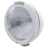 UP31768-Chrome Classic Headlight H6024 Bulb & LED Turn Signal - Clear Lens