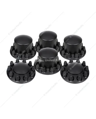 UP10354-Dome Axle Cover Combo Kit With 33mm Standard Thread-On Nut Covers & Nut Cover Tool - Matte Black