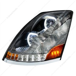 UP35749-Chrome 10 LED Headlight For 2003-2017 Volvo VN/VNL - Driver Side