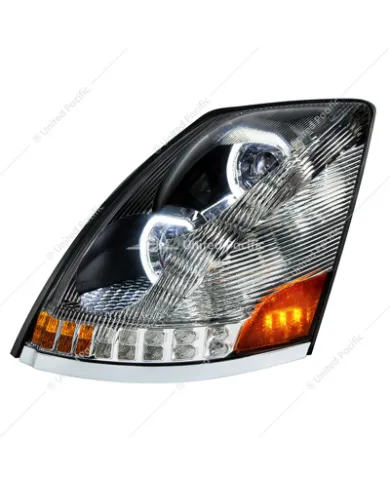UP35749-Chrome 10 LED Headlight For 2003-2017 Volvo VN/VNL - Driver Side