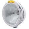 UP31770-Chrome Classic Headlight H4 Bulb & LED Turn Signal - Amber Lens