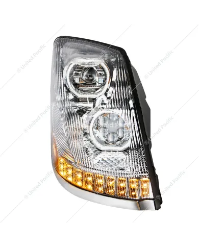 UP35750-Chrome 10 LED Headlight For 2003-2017 Volvo VN/VNL - Passenger Side