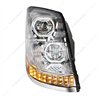 UP35750-Chrome 10 LED Headlight For 2003-2017 Volvo VN/VNL - Passenger Side