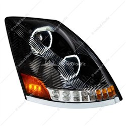 UP35752-Black 10 LED Headlight For 2003-2017 Volvo VN/VNL - Passenger Side
