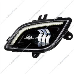 UP32830-34 LED Black Fog Light With LED Light Bar For 2018-2024 Freightliner Cascadia - Driver