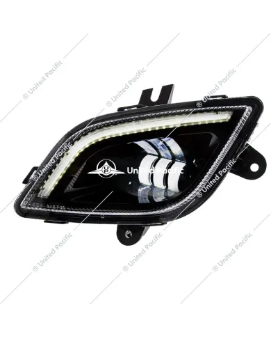 UP32830-34 LED Black Fog Light With LED Light Bar For 2018-2024 Freightliner Cascadia - Driver