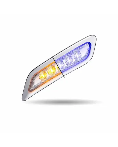 TXTLED-P100AB - PETERBILT 579/567/587 DRIVER DOOR MARKER LIGHT-DUAL REVOLUTION AMBER/BLUE LED 