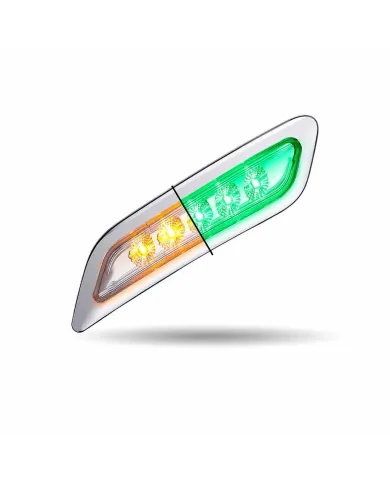 TXTLED-P100AG - PETERBILT 579/567/587 DRIVER DOOR MARKER LIGHT-DUAL REVOLUTION AMBER/GREEN LED 
