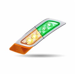 TXTLED-P300AG - PETERBILT 579/567/587 DRIVER FENDER MARKER LIGHT-DUAL REVOLUTION AMBER/GREEN LED 