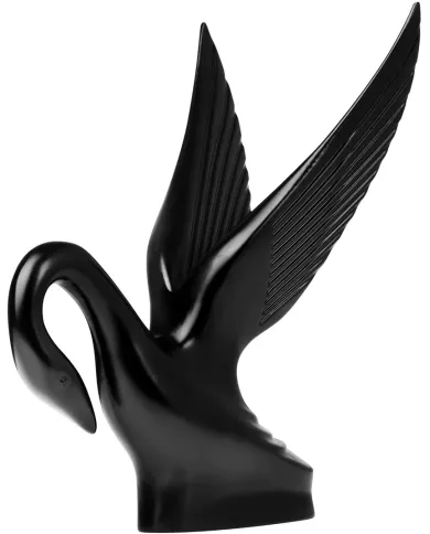 GG48008 - MATTE BLACK POWDER COATED CLASSIC SWAN HOOD ORNAMENT