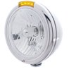 UP31773-Chrome Classic Headlight Crystal H4 Bulb & LED Turn Signal - Amber Lens