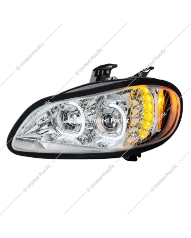 UP35729-Chrome LED Projection Headlight Assembly For 2003-2024 Freightliner M2- Driver