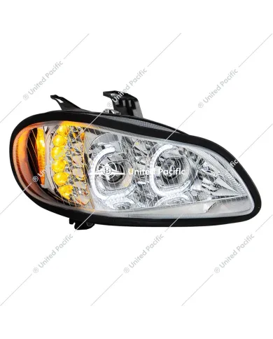 UP35730-Chrome LED Projection Headlight Assembly For 2003-2024 Freightliner M2- Passenger