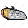 UP35730-Chrome LED Projection Headlight Assembly For 2003-2024 Freightliner M2- Passenger