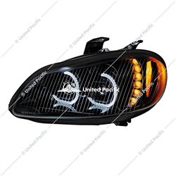 UP35731-Black LED Projection Headlight Assembly For 2003-2024 Freightliner M2- Driver