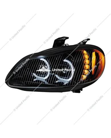 UP35731-Black LED Projection Headlight Assembly For 2003-2024 Freightliner M2- Driver