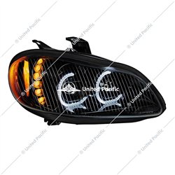 UP35732-Black LED Projection Headlight Assembly For 2003-2024 Freightliner M2- Passenger